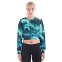 Thunderstorm Tsunami Tidal Wave Ocean Waves Sea Cropped Sweatshirt View1