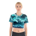 Thunderstorm Tsunami Tidal Wave Ocean Waves Sea Cotton Crop Top View1