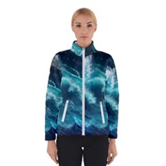 Thunderstorm Tsunami Tidal Wave Ocean Waves Sea Women s Bomber Jacket