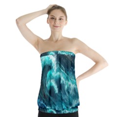 Thunderstorm Tsunami Tidal Wave Ocean Waves Sea Strapless Top by Jancukart