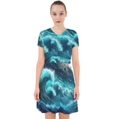 Thunderstorm Tsunami Tidal Wave Ocean Waves Sea Adorable In Chiffon Dress