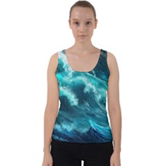 Thunderstorm Tsunami Tidal Wave Ocean Waves Sea Velvet Tank Top by Jancukart