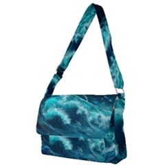 Thunderstorm Tsunami Tidal Wave Ocean Waves Sea Full Print Messenger Bag (s) by Jancukart