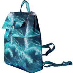 Thunderstorm Tsunami Tidal Wave Ocean Waves Sea Buckle Everyday Backpack by Jancukart