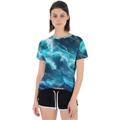 Thunderstorm Tsunami Tidal Wave Ocean Waves Sea Open Back Sport Tee