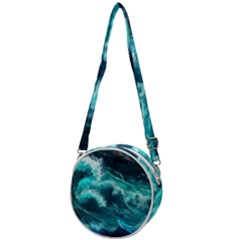 Thunderstorm Tsunami Tidal Wave Ocean Waves Sea Crossbody Circle Bag