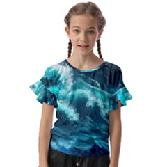 Thunderstorm Tsunami Tidal Wave Ocean Waves Sea Kids  Cut Out Flutter Sleeves by Jancukart