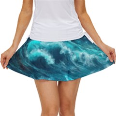 Thunderstorm Tsunami Tidal Wave Ocean Waves Sea Women s Skort by Jancukart