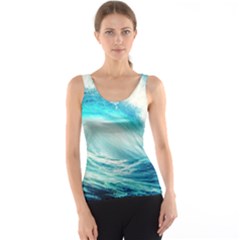 Tsunami Waves Ocean Sea Nautical Nature Water 8 Tank Top by Jancukart