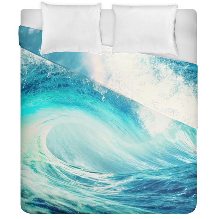 Tsunami Waves Ocean Sea Nautical Nature Water 8 Duvet Cover Double Side (California King Size)