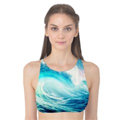 Tsunami Waves Ocean Sea Nautical Nature Water 8 Tank Bikini Top