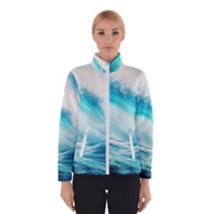 Tsunami Waves Ocean Sea Nautical Nature Water 8 Women s Bomber Jacket