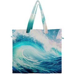 Tsunami Waves Ocean Sea Nautical Nature Water 8 Canvas Travel Bag by Jancukart