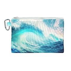 Tsunami Waves Ocean Sea Nautical Nature Water 8 Canvas Cosmetic Bag (large)