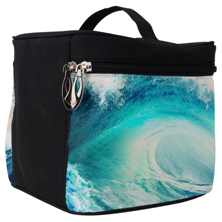 Tsunami Waves Ocean Sea Nautical Nature Water 8 Make Up Travel Bag (Big)