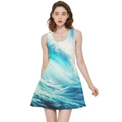 Tsunami Waves Ocean Sea Nautical Nature Water 8 Inside Out Reversible Sleeveless Dress by Jancukart