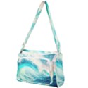 Tsunami Waves Ocean Sea Nautical Nature Water 8 Front Pocket Crossbody Bag View1