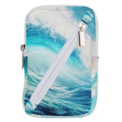 Tsunami Waves Ocean Sea Nautical Nature Water 8 Belt Pouch Bag (large) by Jancukart