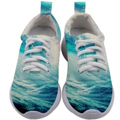 Tsunami Waves Ocean Sea Nautical Nature Water 8 Kids Athletic Shoes