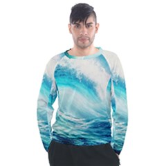 Tsunami Waves Ocean Sea Nautical Nature Water 8 Men s Long Sleeve Raglan Tee