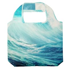 Tsunami Waves Ocean Sea Nautical Nature Water 8 Premium Foldable Grocery Recycle Bag by Jancukart