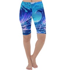 Tsunami Tidal Wave Ocean Waves Sea Nature Water 2 Cropped Leggings  by Jancukart