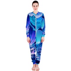 Tsunami Tidal Wave Ocean Waves Sea Nature Water 2 Onepiece Jumpsuit (ladies)