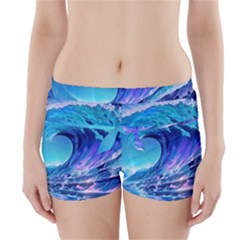 Tsunami Tidal Wave Ocean Waves Sea Nature Water 2 Boyleg Bikini Wrap Bottoms