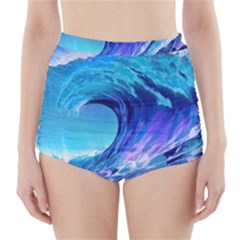 Tsunami Tidal Wave Ocean Waves Sea Nature Water 2 High-waisted Bikini Bottoms by Jancukart