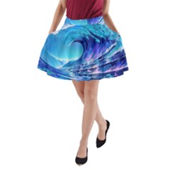 Tsunami Tidal Wave Ocean Waves Sea Nature Water 2 A-line Pocket Skirt by Jancukart