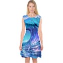 Tsunami Tidal Wave Ocean Waves Sea Nature Water 2 Capsleeve Midi Dress View1