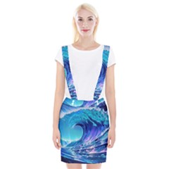 Tsunami Tidal Wave Ocean Waves Sea Nature Water 2 Braces Suspender Skirt by Jancukart