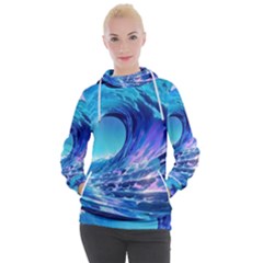 Tsunami Tidal Wave Ocean Waves Sea Nature Water 2 Women s Hooded Pullover