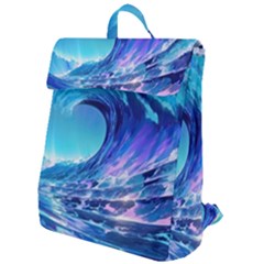 Tsunami Tidal Wave Ocean Waves Sea Nature Water 2 Flap Top Backpack by Jancukart