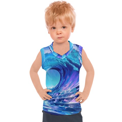 Tsunami Tidal Wave Ocean Waves Sea Nature Water 2 Kids  Sport Tank Top by Jancukart