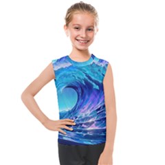 Tsunami Tidal Wave Ocean Waves Sea Nature Water 2 Kids  Mesh Tank Top