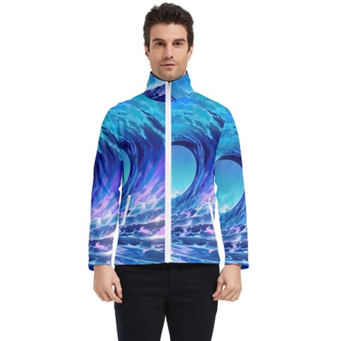 Tsunami Tidal Wave Ocean Waves Sea Nature Water 2 Men s Bomber Jacket by Jancukart