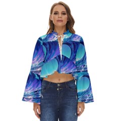 Tsunami Tidal Wave Ocean Waves Sea Nature Water 2 Boho Long Bell Sleeve Top