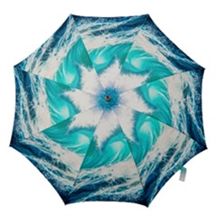 Tsunami Waves Ocean Sea Nautical Nature Water Blue Nature Hook Handle Umbrellas (medium) by Jancukart