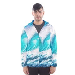 Tsunami Waves Ocean Sea Nautical Nature Water Blue Nature Men s Hooded Windbreaker