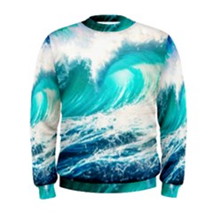 Tsunami Waves Ocean Sea Nautical Nature Water Blue Nature Men s Sweatshirt by Jancukart