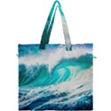 Tsunami Waves Ocean Sea Nautical Nature Water Blue Nature Canvas Travel Bag View1