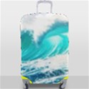 Tsunami Waves Ocean Sea Nautical Nature Water Blue Nature Luggage Cover (Large) View1