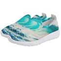 Tsunami Waves Ocean Sea Nautical Nature Water Blue Nature Kids  Slip On Sneakers View2