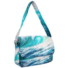 Tsunami Waves Ocean Sea Nautical Nature Water Blue Nature Courier Bag by Jancukart