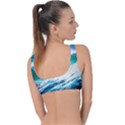 Tsunami Waves Ocean Sea Nautical Nature Water Blue Nature Ring Detail Bikini Top View2