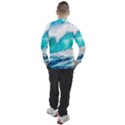 Tsunami Waves Ocean Sea Nautical Nature Water Blue Nature Men s Pique Long Sleeve Tee View2