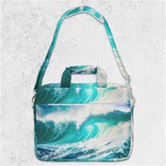 Tsunami Waves Ocean Sea Nautical Nature Water Blue Nature Macbook Pro 13  Shoulder Laptop Bag  by Jancukart