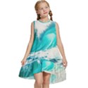 Tsunami Waves Ocean Sea Nautical Nature Water Blue Nature Kids  Frill Swing Dress View1