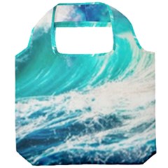 Tsunami Waves Ocean Sea Nautical Nature Water Blue Nature Foldable Grocery Recycle Bag by Jancukart